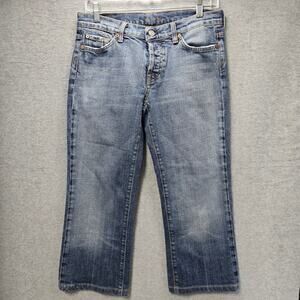 7 For All Mankind Boy Cut Button Fly Capri Jeans Size 30